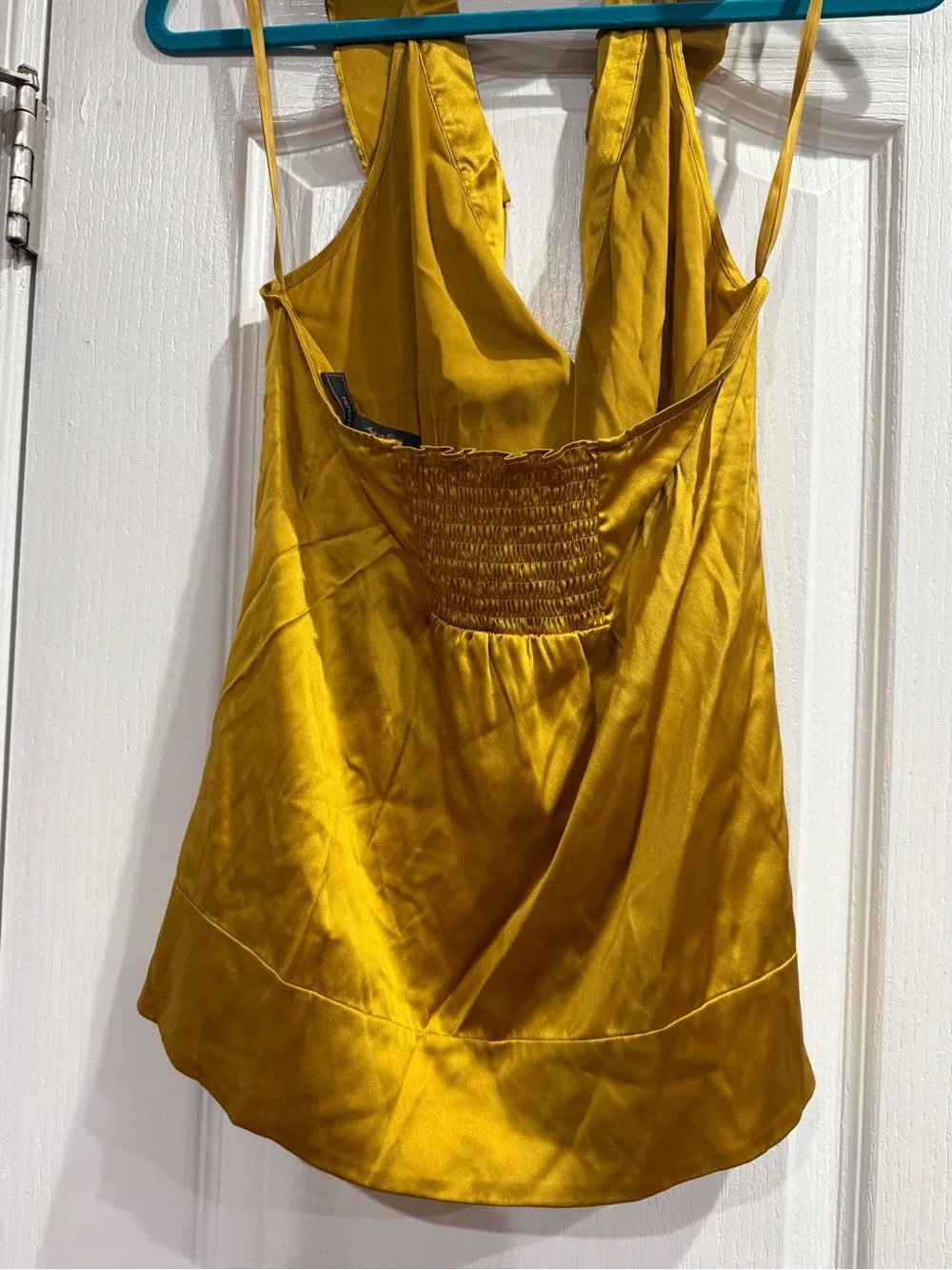 BCBGMaxAzria Mustard Yellow Ruffled Halter Camisole